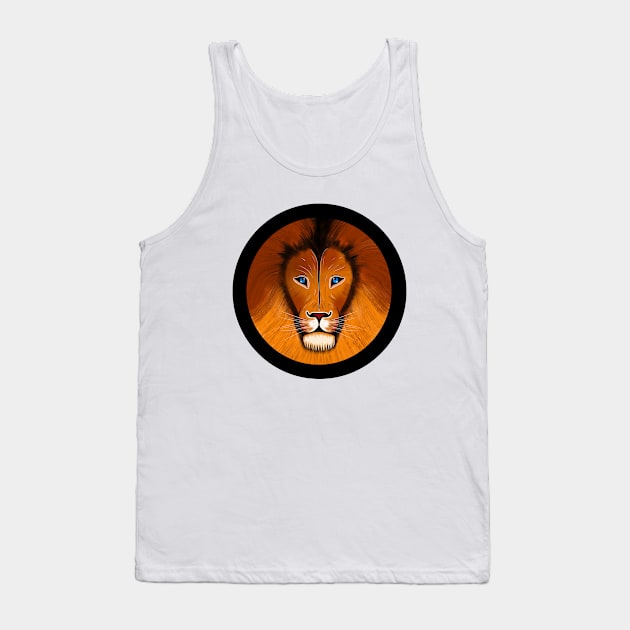 Blue Eyes Lion Face Tank Top by SartorisArt1